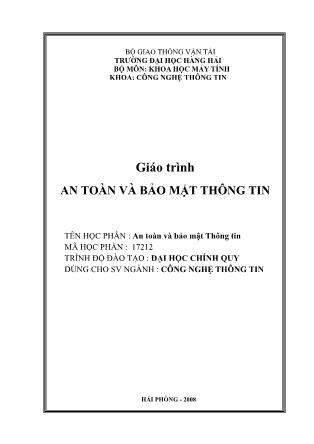 Giáo trình An toàn và bảo mật thông tin (Bản đẹp)