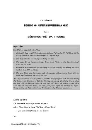 Giáo trình Bệnh học và điều trị đông y - Chương II: Bệnh do nội nhân và nguyên nhân khác