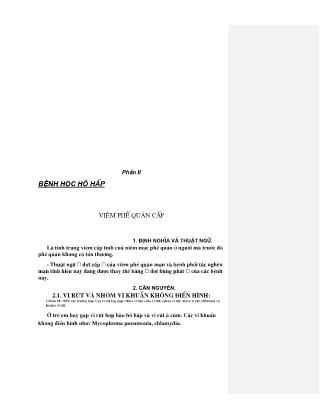 Giáo trình Bệnh phổi và lao (Phần 2)