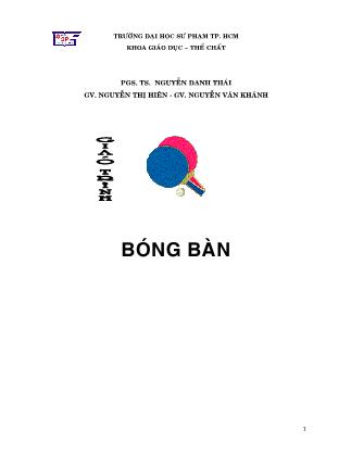 Giáo trình Bóng bàn (Phần 1)