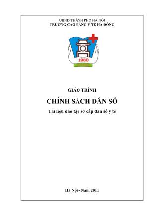 Giáo trình Chính sách dân số (Phần 1)