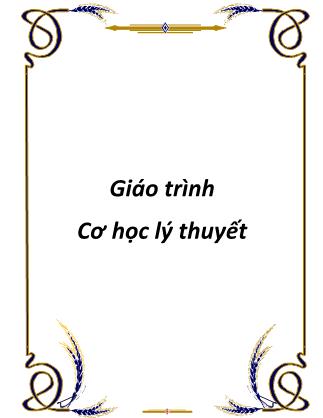 Giáo trình Cơ học lý thuyết (Bản đẹp)