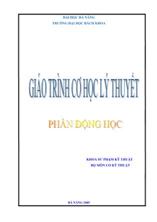 Giáo trình Cơ học lý thuyết - Phần động học