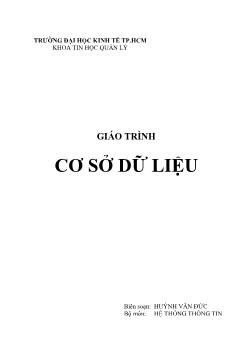 Giáo trình Cơ sở dữ liệu - Huỳnh Văn Đức (Phần 1)