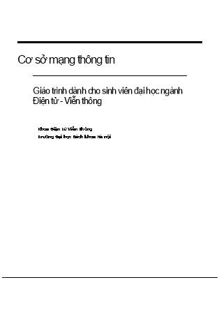 Giáo trình Cơ sở mạng thông tin