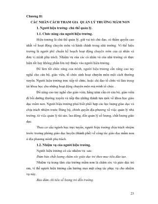 Giáo trình Công tác quản lý ngành giáo dục mầm non (Phần 2)