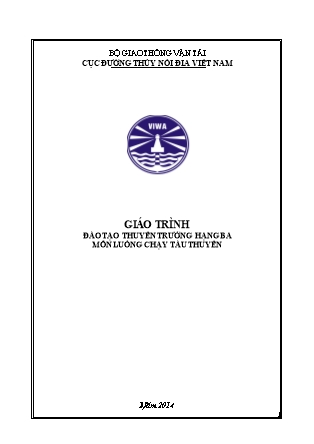 Giáo trình Đào tạo thuyền trưởng hạng ba - Môn: Luồng chạy tàu thuyền