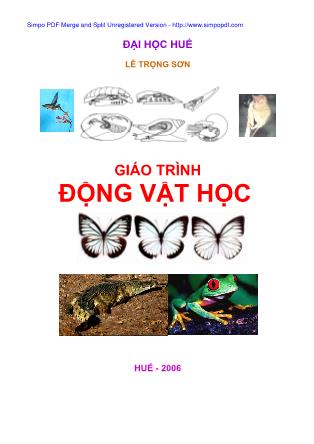 Giáo trình Động vật học (Lê Trọng Sơn)