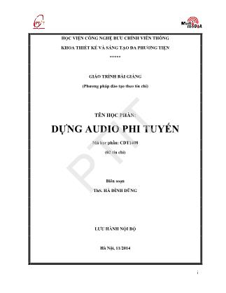 Giáo trình Dựng audio phi tuyến
