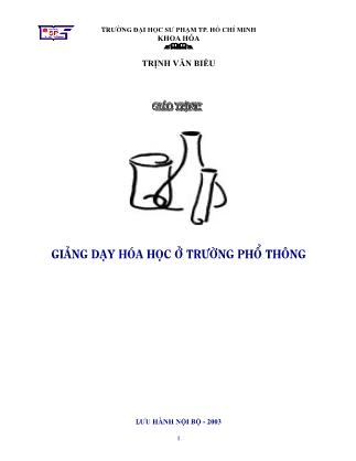 Giáo trình Giảng dạy hóa học ở trường phổ thông (Phần 1)
