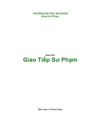 Giáo trình Giao tiếp sư phạm