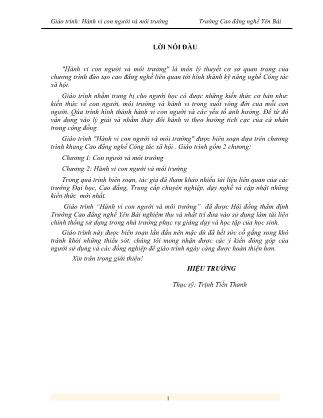 Giáo trình Hành vi con người và môi trường