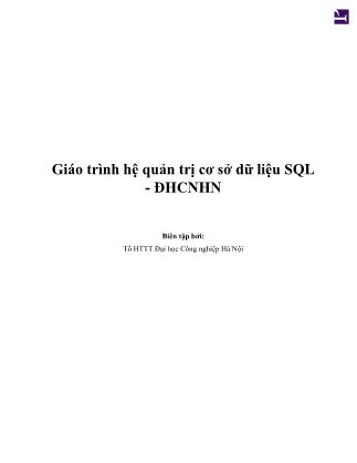 Giáo trình Hệ quản trị cơ sở dữ liệu SQL