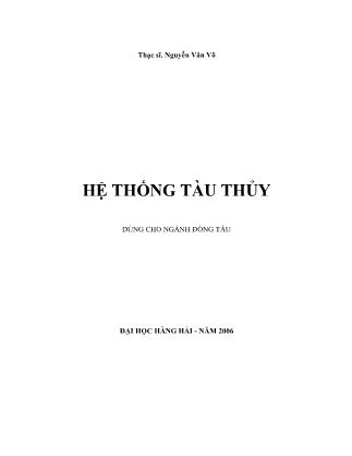 Giáo trình Hệ thống tàu thủy