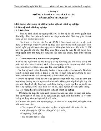 Giáo trình Kế toán hành chính sự nghiệp (Phần 1)
