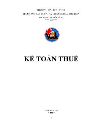 Giáo trình Kế toán thuế (Phần 1)