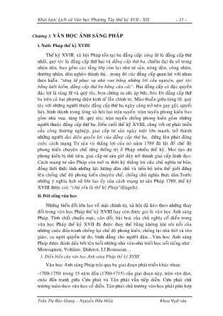 Giáo trình Khái lược lịch sử văn học phương Tây thế kỉ XVII - XIX (Phần 2)