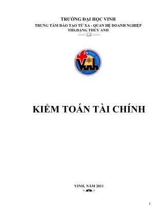 Giáo trình Kiểm toán tài chính (Phần 1)