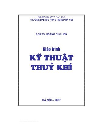 Giáo trình Kỹ thuật thuỷ khí (Phần 2)