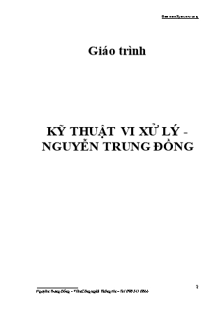 Giáo trình Kỹ thuật vi xử lý - Nguyễn Trung Đồng