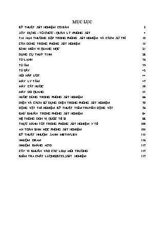 Giáo trình Kỹ thuật xét nghiệm cơ bản