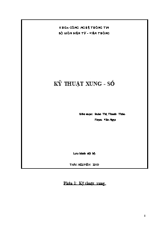 Giáo trình Kỹ thuật xung - số - Đoàn Thị Thanh Thảo