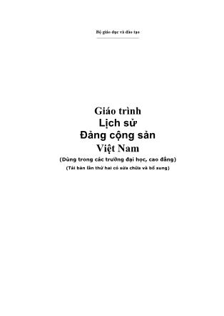 Giáo trình Lịch sử Đảng cộng sản Việt Nam (Phần 1)