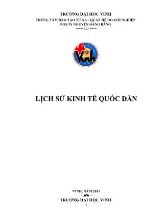 Giáo trình Lịch sử kinh tế quốc dân (Phần 1)