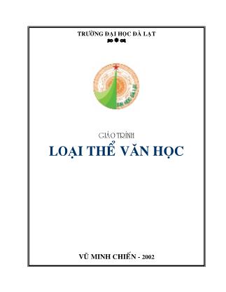 Giáo trình Loại thể văn học (Phần 1)
