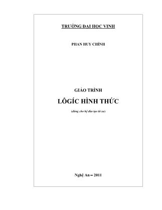 Giáo trình Lôgíc hình thức (Phần 1)