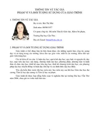 Giáo trình Lý luận dạy học (Phần 1)