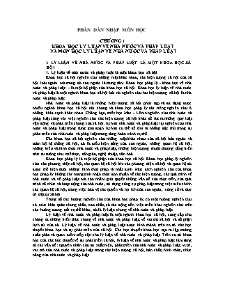 Giáo trình Lý luận về nhà nước và pháp luật