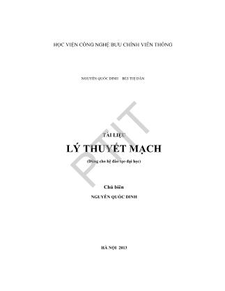GIáo trình Lý thuyết mạch - Nguyễn Quốc Dinh
