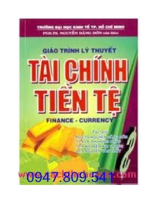 Giáo trình lý thuyết Tài chính tiền tệ