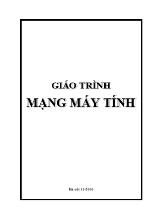 Giáo trình Mạng máy tính (Mới nhất)