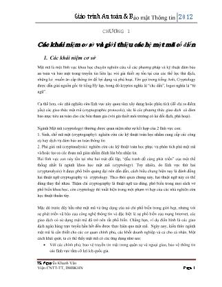 Giáo trình môn An toàn và bảo mật thông tin (Phần 1)