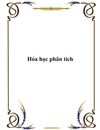 Giáo trình môn Hóa học phân tích (Bản đẹp)