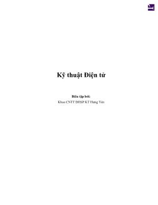 Giáo trình môn Kỹ thuật điện tử