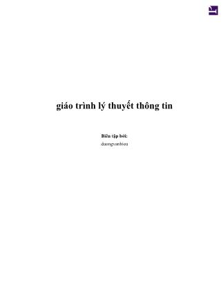Giáo trình môn Lý thuyết thông tin