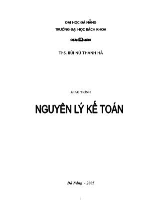 Giáo trình môn Nguyên lý kế toán (Bản đẹp)