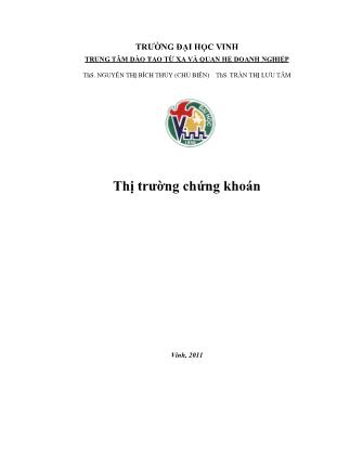 Giáo trình môn Thị trường chứng khoán (Phần 1)