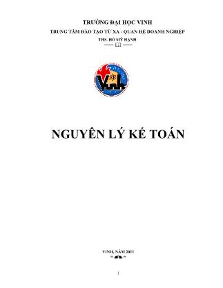Giáo trình Nguyên lý kế toán (Phần 1)