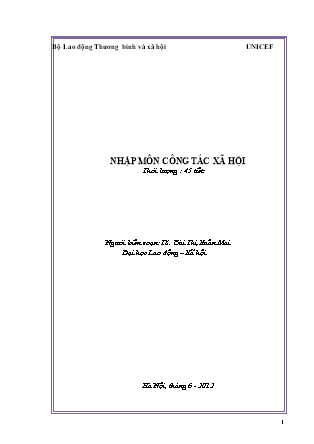 Giáo trình Nhập môn công tác xã hội