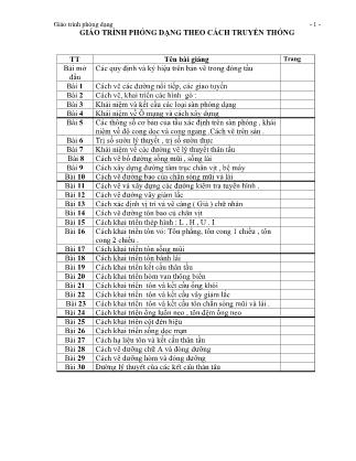Giáo trình Phóng dạng theo cách truyền thống