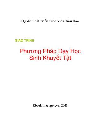 Giáo trình Phương pháp dạy học sinh khuyết tật