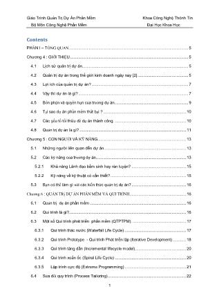 Giáo trình Quản trị dự án phần mềm (Phần 1)