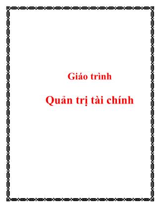 Giáo trình Quản trị tài chính