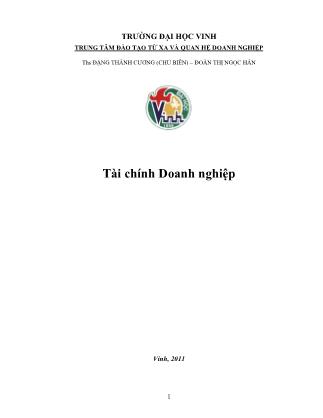 Giáo trình Tài chính doanh nghiệp - Đặng Thành Cương (Phần 1)