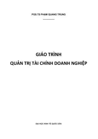 Giáo trình Tài chính doanh nghiệp (Phần 1)