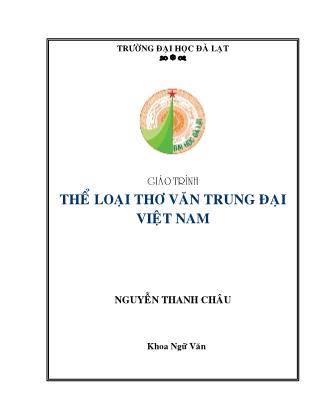 Giáo trình Thể loại thơ văn trung đại Việt Nam (Phần 1)